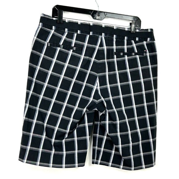 Tommy Hilfiger Golf Women Sz 12 Black Madras Plaid Bermuda Shorts Cotton Casual - Picture 7 of 12